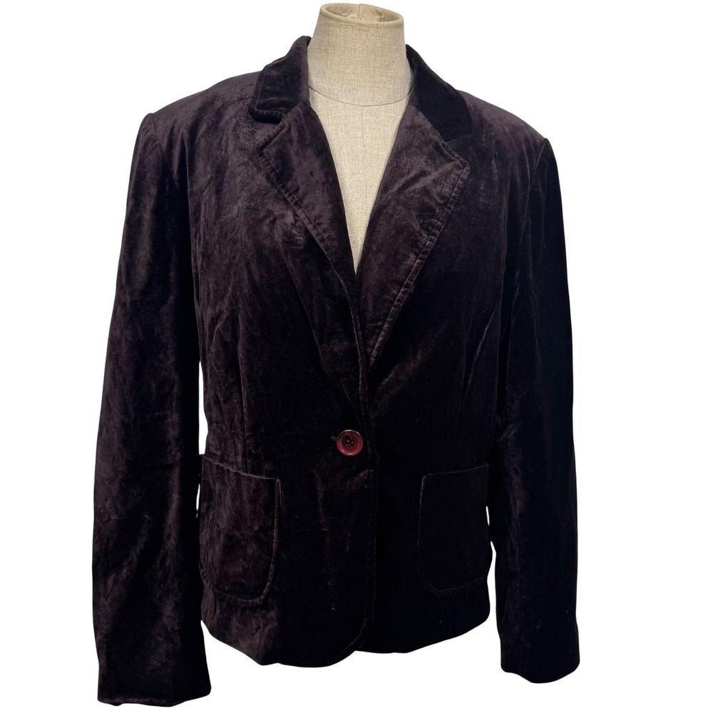 Briggs New York Blazer Jacket 14 Brown Velvet Academia Preppy Poetcore Old World